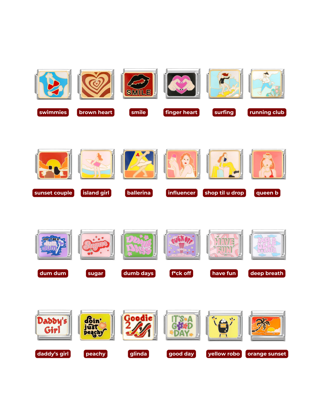 ITALIAN LINKS - SILVER PRINTED DESIGN