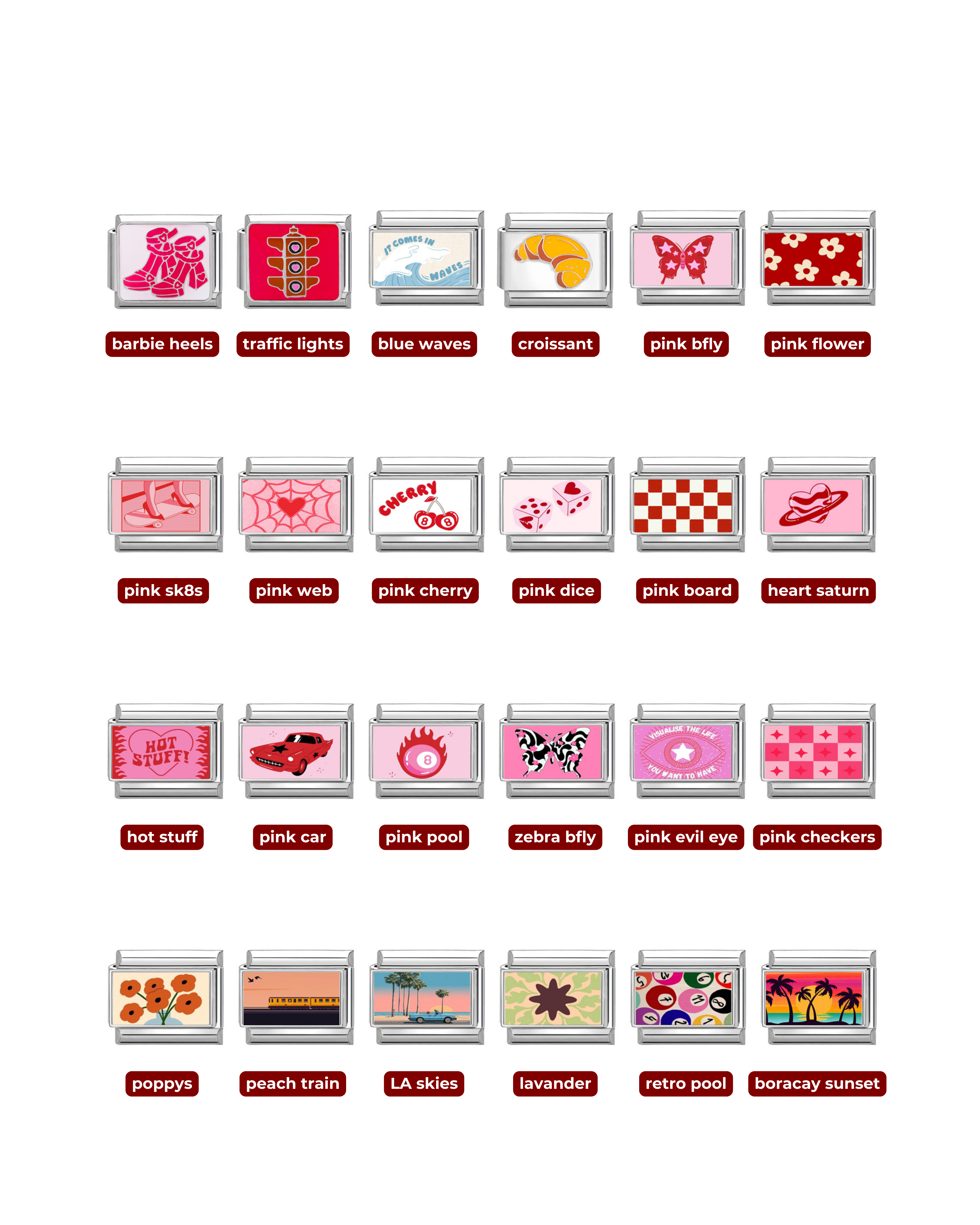 ITALIAN LINKS - SILVER PRINTED DESIGN