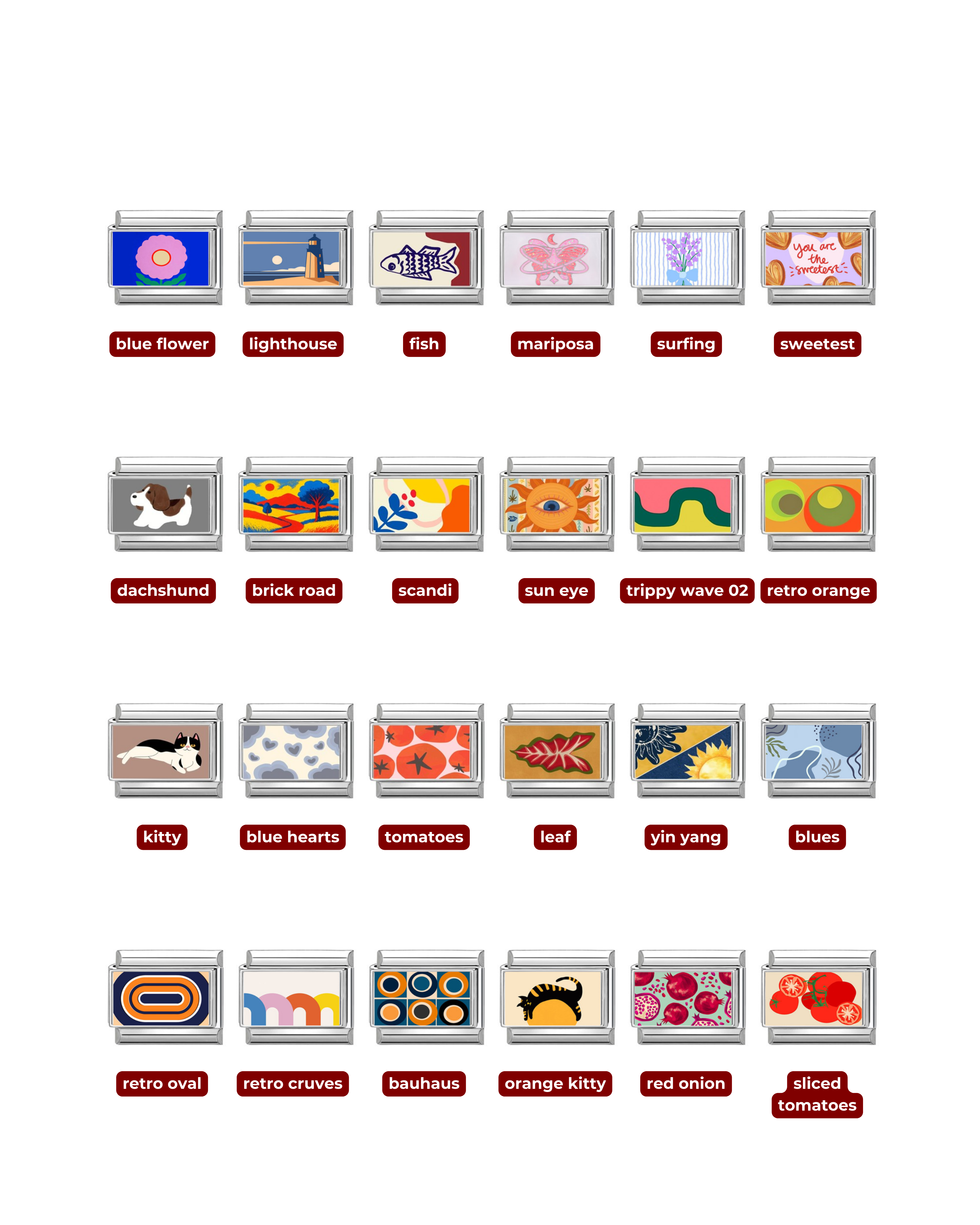 ITALIAN LINKS - SILVER PRINTED DESIGN